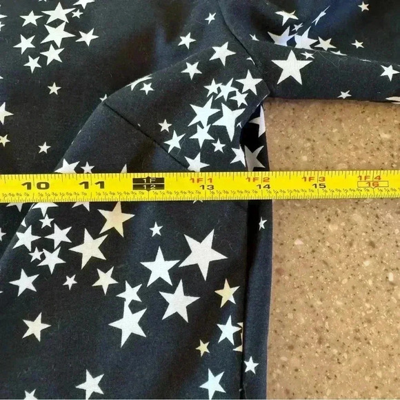 Kate Spade Saturday Dress Size 2 Black Star Print V Neck Mini Long Sleeve - Picture 8 of 10
